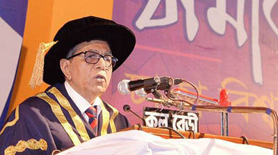 ৪৯তম সমাবর্তনে বক্তব্য রাখছেন রাষ্ট্রপতি মো. আবদুল হামিদ
