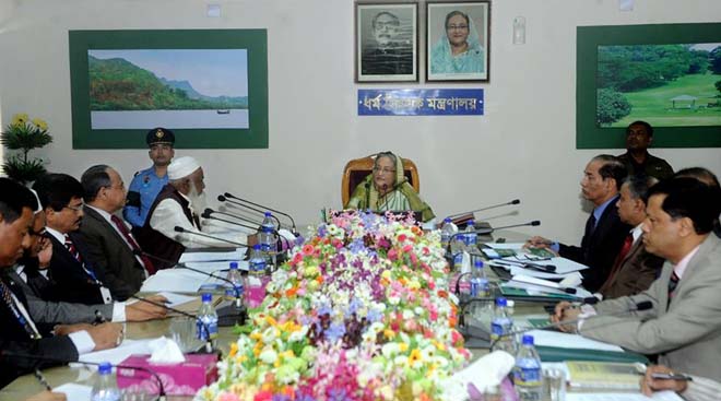 রবিবার ধর্ম মন্ত্রণালয় পরিদর্শনে যান প্রধানমন্ত্রী শেখ হাসিনা