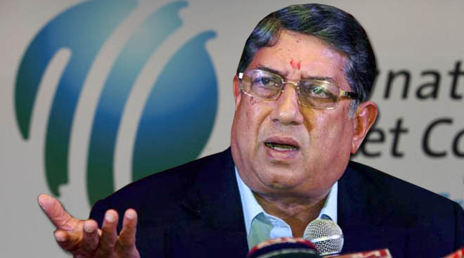 আইসিসির চেয়ারম্যান নারায়ণস্বামী শ্রীনিবাসন। ফাইল ছবি